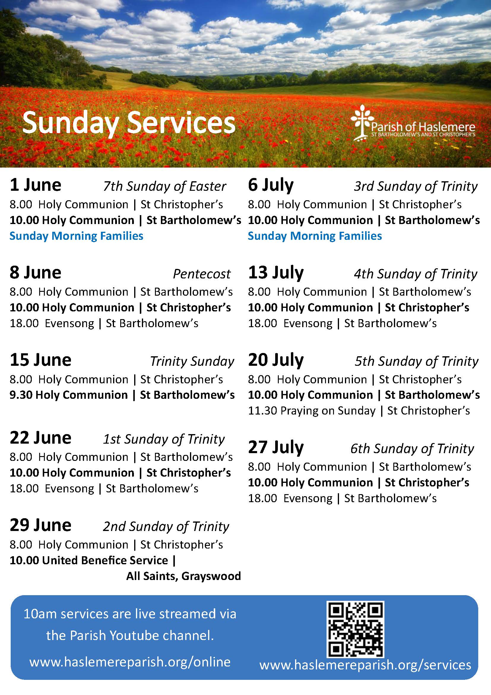 Sunday Services Jnu-Jul 25